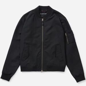 EVERLANE UNIFORM Mens The Bomber Jacket Black Zip Front Pockets Size Large